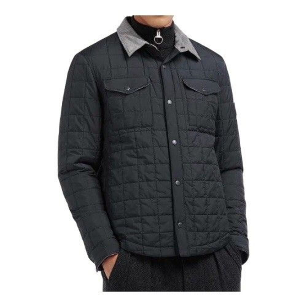 Barbour Tintagel Quilted Shirt Jacket Gray Men Sz L Lightweight Outerwear Casual